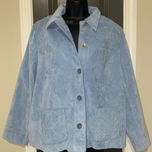 Alfred Dunner Women's Blue Corduroy Jacket